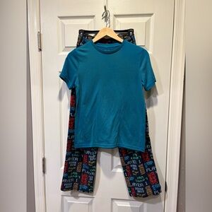 Urban Pipeline Teal and Multicolor Kids Pajama Set